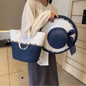 Chic Blue and White Women's Tote Bag